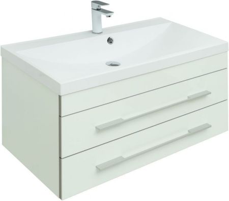 Тумба с раковиной Aquanet Верона 90 белый (подвесная 2 ящика), артикул 00287675