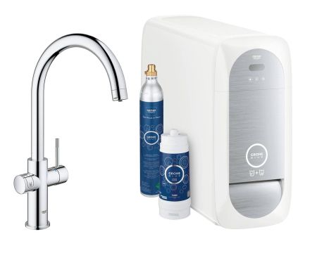 Смеситель для кухни GROHE Blue Home, с функциями фильтрации, охлаждения и газирования воды, хром, (31455000)