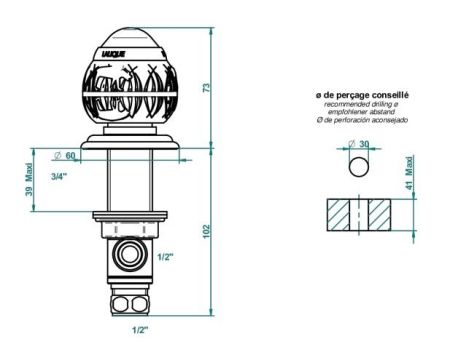THG PANTHERE CRISTAL CLAIR Вентиль смесителя для раковины, цвет хром
