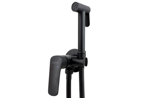 Комплект для гигиенического душа встроенный AQUATEK (cмеситель + гигиеническая лейка + шланг), матовый черный AQ1019MB ВЕГА, артикул AQ1019MB