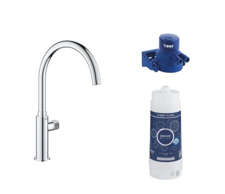 Вертикальный вентиль GROHE Blue Pure Mono, с функцией фильтрации, хром, (119710)