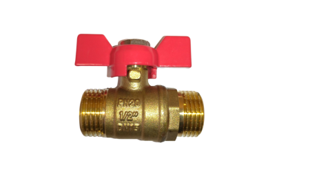 Кран шаровой ProfECO 1/2 НР-НР муфтовый бабочка Ду15 Ру20 (11Б27п1), артикул PE-12MMB