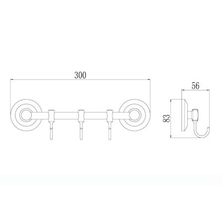 Планка с крючками Savol S-007173, хром, артикул S-007173