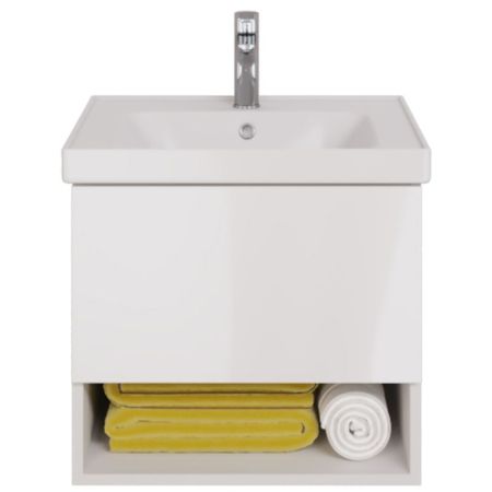 PERFECTO Тумба 60 см подвес. 1 ящ., push-to-open, белый глянец