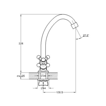 Смеситель для кухни G.Lauf JMX4-A605, хром