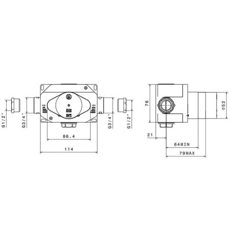 Newform Встраиваемая часть термостатического смесителя 3/4"