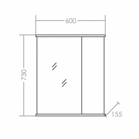 Зеркало "Прима-600" универсальное, артикул 101112