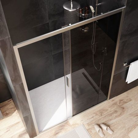 W90G-140-1-195MG Gem Solo Дверь душевая 140х195, стекло тонированное, профиль матовый хром W90G-140-1-195MG Gem Solo Дверь душевая 140х195, стекло тонированное, профиль матовый хром