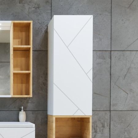 Шкаф навесной Бриклаер КРИСТАЛЛ 35х90 см, белый, артикул 4627125416026