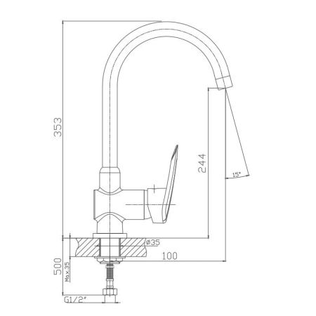 Смеситель для кухни Haiba HB4007, хром