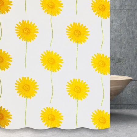 Штора для ванной комнаты Savol S-01718E, цветы, артикул S-01718E