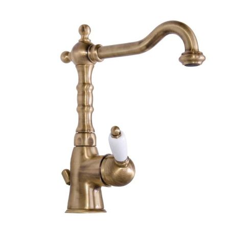 Gattoni Orta Смеситель для раковины с высоким изливом, с донным клапаном, цвет бронза, артикул 2741/27V0 OLD