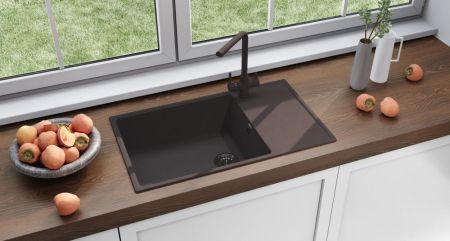 Кухонная мойка Ulgran Quartz Prima 860-06, трюфель, артикул Prima 860-06