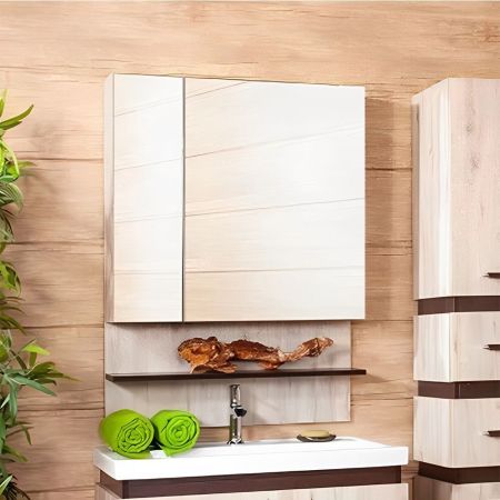 Зеркальный шкаф Бриклаер ТЕХАС 75 см, кантри/венге, артикул 4620750416058