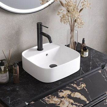 Раковина накладная керамическая, Белая матовая CZR-6615-BO