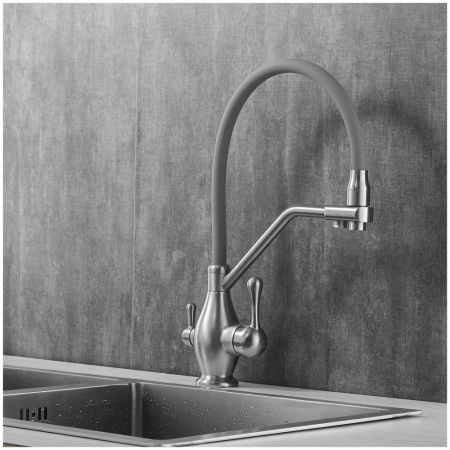 Смеситель для кухни Rose R858L, сатин, артикул R858L