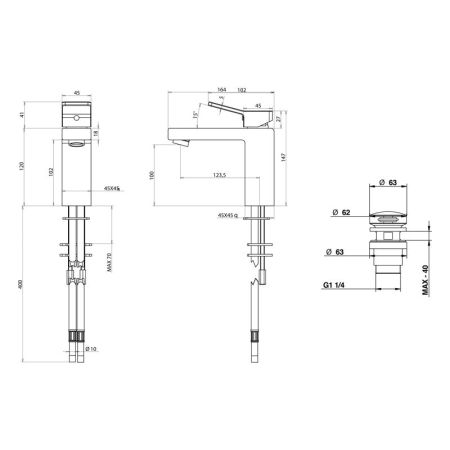 Bongio Reef Смеситель для раковины, цвет хром, артикул 53521CRPR