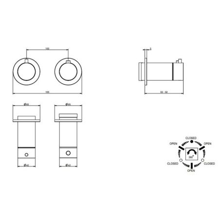 GESSI ANELLO Внешние части для термостатического смесителя на 3 позиции, цвет Finox Brushed Nickel, артикул 63335#149