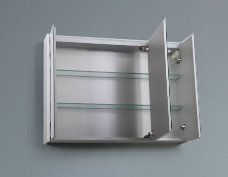 Зеркальный шкаф с тремя распашными дверьми с LED подсветкой дверей CEZARES 84219, артикул 84219