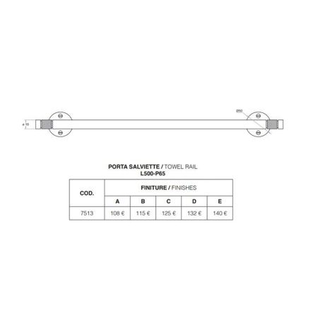 BERTOCCI FAMIGLIA Полотенцедержатель 50 см, цвет хром