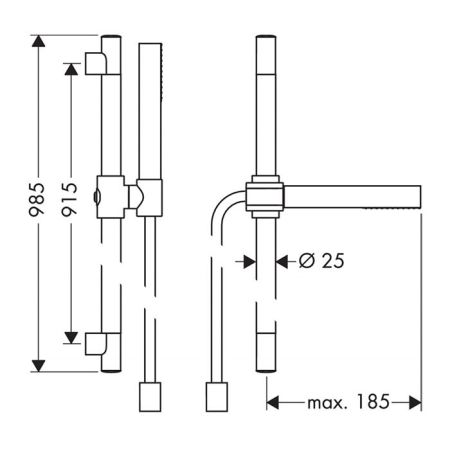 AX Starck Душевой гарнитур (ручной душ 1jet + штанга + держаель для душа), цвет: хром