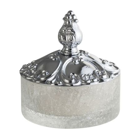 ELISABETTA Баночка низкая H5xD12 см. с крышкой, стекло/хром, артикул 17023