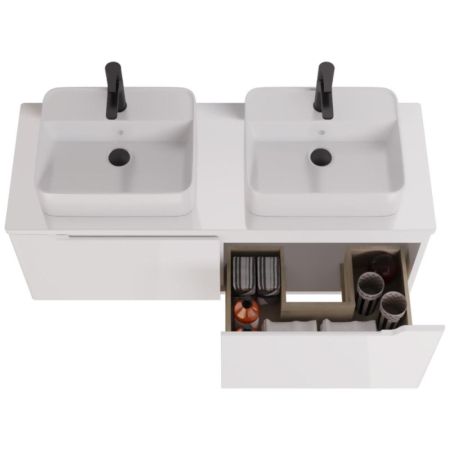 Тумба под раковину подвесная Dreja W 125 см, белый, артикул 99.9400