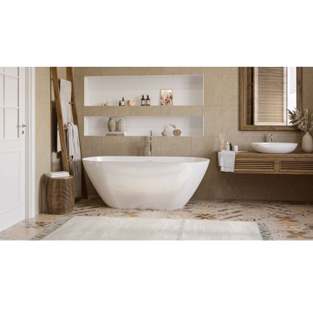 Ванна WHITECROSS Coral X 170x77 (белый глянец) иск. камень, артикул 0203.170077.100