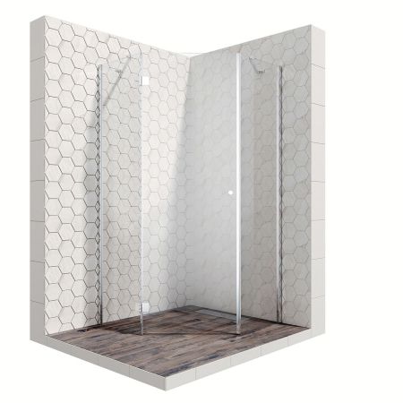 Душевой уголок Ambassador Diamond 12011112L-PR3, пятиугольный, линейный трап, 100х100, артикул 12011112L-PR3