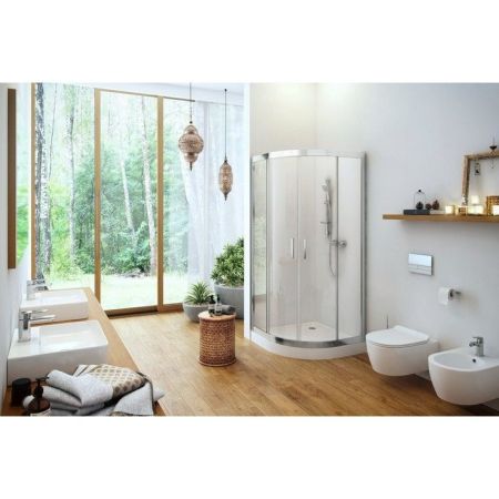 Душевое ограждение EXCELLENT Серия 201 90х90 полукруг (хром), артикул KAAC.1801.900/N