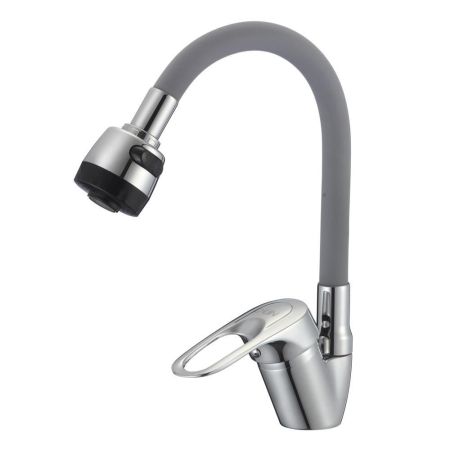 Смеситель для кухни с гибким изливом D-Lin D150628-2T, хром/серый, артикул D150628-2T