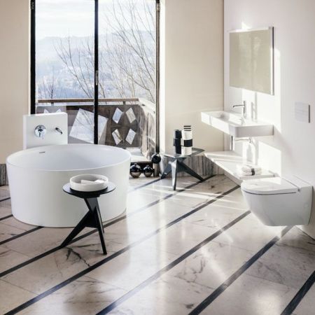 Laufen VAL Ванна 1300x1300x505мм, свободностоящая, круглая, с слив-переливом,  материал: композит, цвет: белый, артикул 2.3128.2.000.000.1