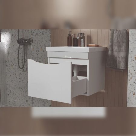 Тумба под раковину подвесная Velvex Vizo tp.VIZ.COM.50.1Y, 50 см, артикул tp.VIZ.COM.50.1Y