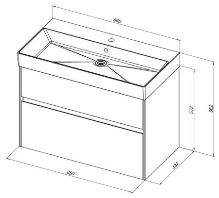 Тумба с раковиной Aquanet Бруклин 85 белый, артикул 00212598