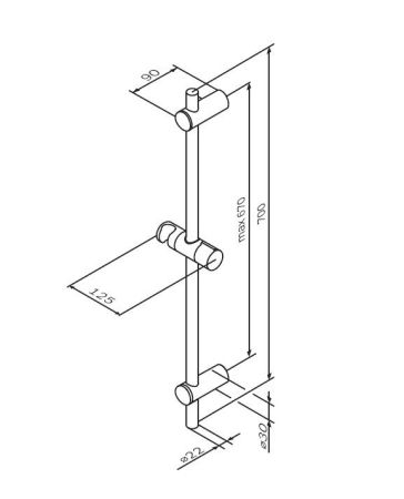 F0390000 Gem, душевая штанга, хром, шт, артикул F0390000