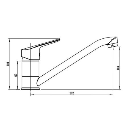 Смеситель для кухни Voda Reef RE05, хром, артикул RE05