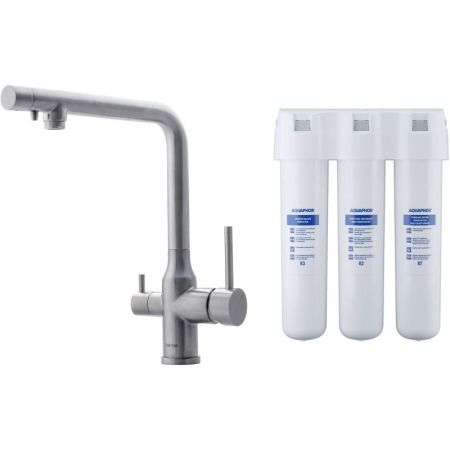 Смеситель для кухни Swedbe Selene Plus 8146K с фильтром Нержавеющая сталь