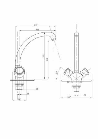 Смеситель для кухни FAUZT FZs-258-39 тип См-МДЦБА, артикул FZs-258-39