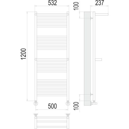 Полотенцесушитель водяной с 2 полками Terminus Аврора П22 50х120, артикул 4670078529244