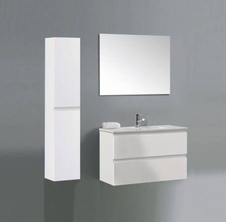 Комплект мебели IBX YASMIN, 1000 мм, цвет белый глянцевый лак, артикул YAS100/BLANCOG