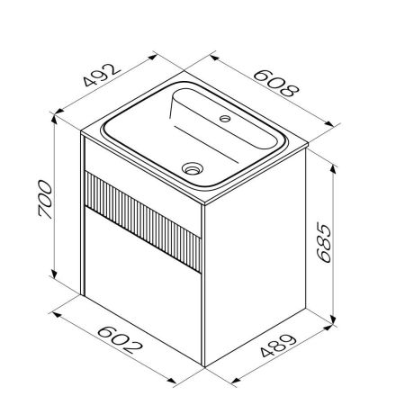 M8FFUX0602WM Func, База 2 ящика (push-to-open), 60 см, цвет белый матовый