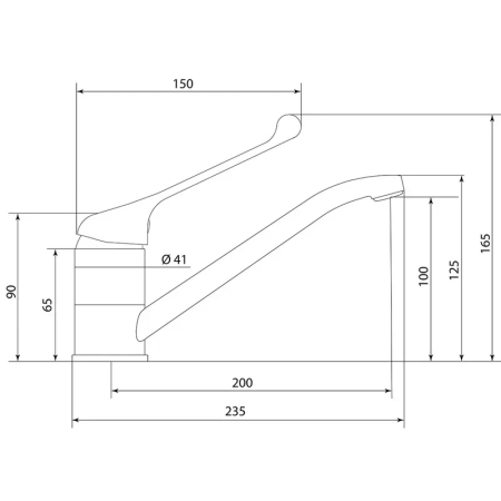 Смеситель для кухни с хирургической ручкой Славен СЛ-ОД-Х21, хром
