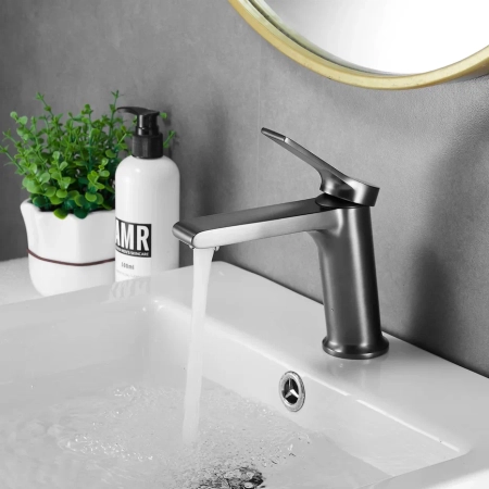 Смеситель для раковины Shevanik S8301T, оружейная сталь, артикул S8301T