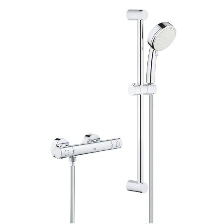 Термостат для душа GROHE Grohtherm 800 Cosmopolitan, душевой гарнитур Tempesta Cosmopolitan, 2 режима струи, душевая штанга 600 мм (34768000)