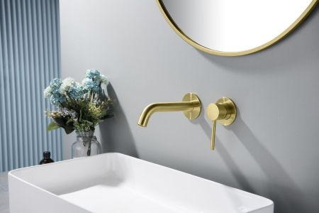 Смеситель для раковины встроенный Timo Saona 2372/17SM золото матовое, артикул 2372/17SM