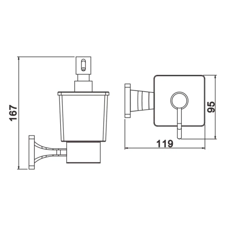 Дозатор жидкого мыла Rose RG1544H, черный, артикул RG1544H