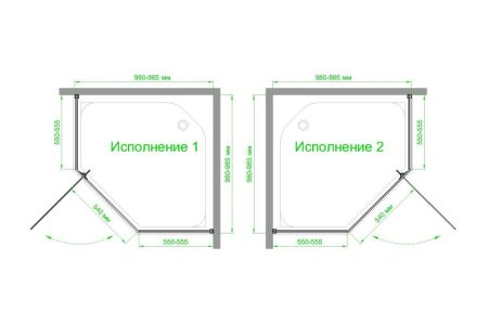 Душевое уголок FATO RB 100TR-T-CH 100х100х200 (прозрачное), артикул RB100TR-T-CH FATO
