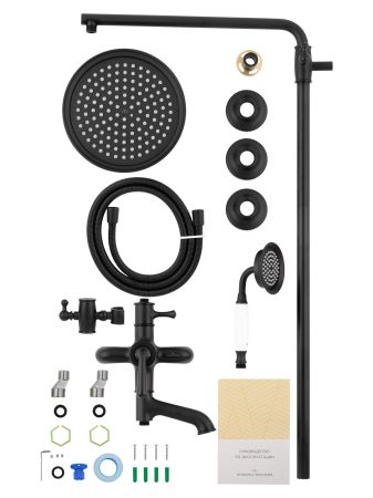 Душевая система WONZON & WOGHAND STEAM, Черный матовый (WW-88739008-MB), артикул WW-88739008-MB