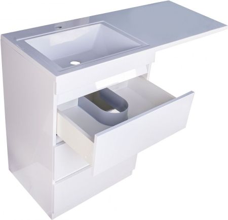 Тумба напольная "Даллас 120" (3 ящ.) Люкс белая, PLUS, артикул СС-00002272