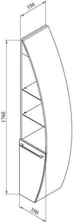 Шкаф-пенал De Aqua Эскалада RS0 R белый
